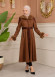 Velvet Suede Trench Coat with Faux Fur Lining, Code 1366 - tan