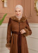 Velvet Suede Trench Coat with Faux Fur Lining, Code 1366 - tan