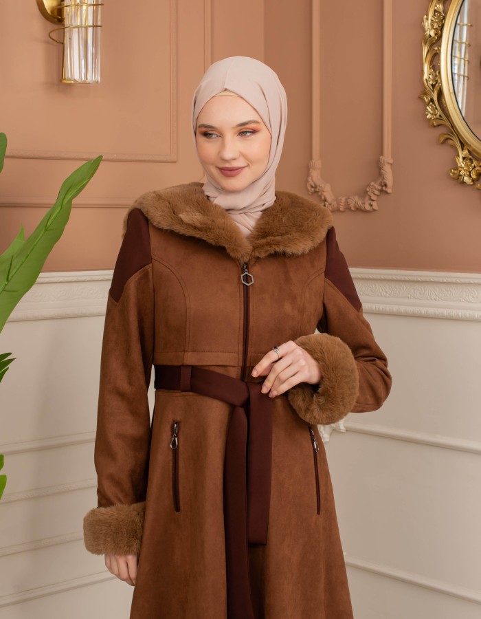ترانشكوت كود 1366 شامواه مبطن بالفرو - ترابي
