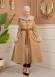 Velvet Suede Trench Coat with Faux Fur Lining, Code 1366 - beige