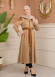 Velvet Suede Trench Coat with Faux Fur Lining, Code 1366 - beige