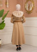 Velvet Suede Trench Coat with Faux Fur Lining, Code 1366 - beige