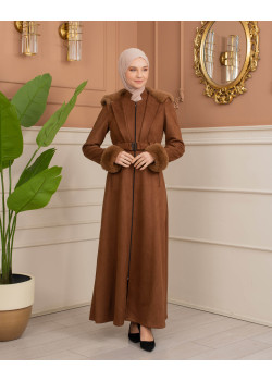 ترانشكوت كود 1368 شامواه مبطن بالفرو - بني