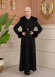 Velvet Suede Trench Coat with Faux Fur Lining, Code 1368 - black