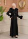 Velvet Suede Trench Coat with Faux Fur Lining, Code 1368 - black