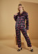 Saten Barbie Detaylı Pijama - 1093-1 - Lacivert