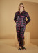 Saten Barbie Detaylı Pijama - 1093-1 - Lacivert