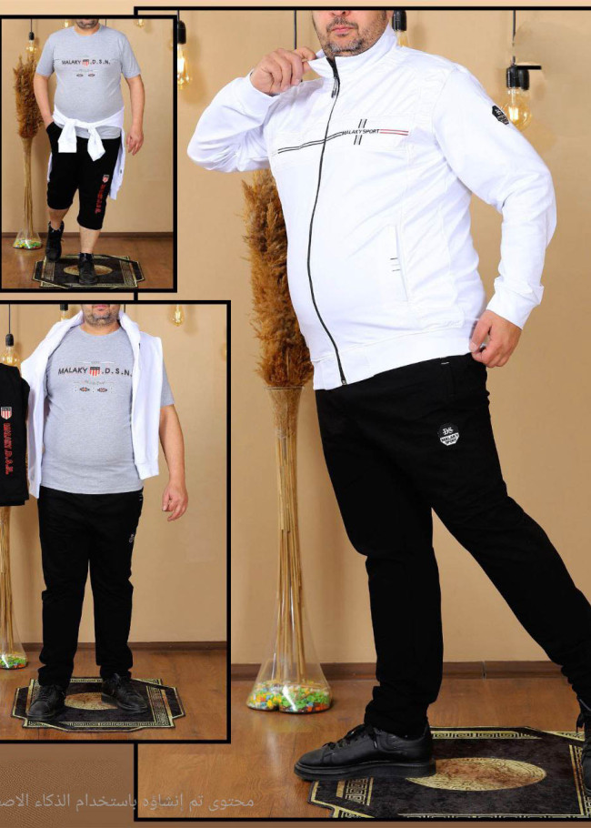 Mens Plus Size Tracksuit Code 2208 - white