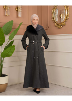 مانطو جوخ نسائي شتوي 1370 - رمادي