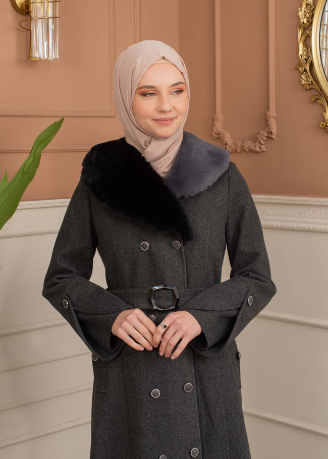 Women’s Winter Wool Coat 1370  - Anthracite