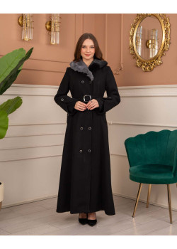 مانطو جوخ نسائي شتوي 1370 - اسود