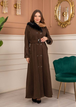 مانطو جوخ نسائي شتوي 1370 - بني
