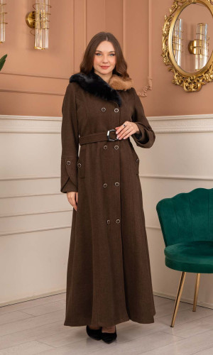 مانطو جوخ نسائي شتوي 1370 - بني