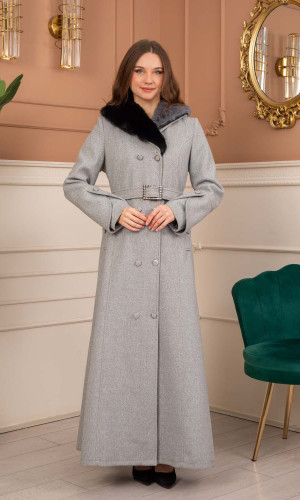 مانطو جوخ نسائي شتوي 1370 - فضي