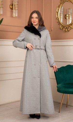 مانطو جوخ نسائي شتوي 1370 - فضي