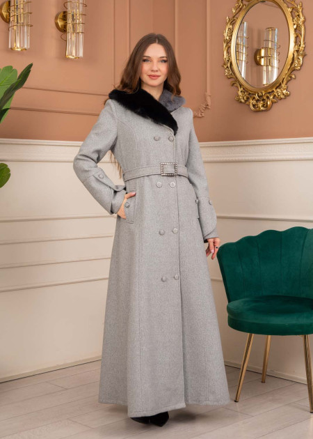 美品 柿乃葉 Ex Herringbone Wool Duffle Coat DUFFEL COAT (GRAY) 2242-CO07-007