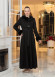 Long Suede Coat with Fur Lining - Code 1373 - black