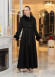 Long Suede Coat with Fur Lining - Code 1373 - black