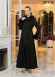 Long Suede Coat with Fur Lining - Code 1373 - black