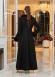 Long Suede Coat with Fur Lining - Code 1373 - black
