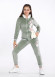 Girls Korean Velvet Pajama Set - Bunny Design - Code 3101 - khaki