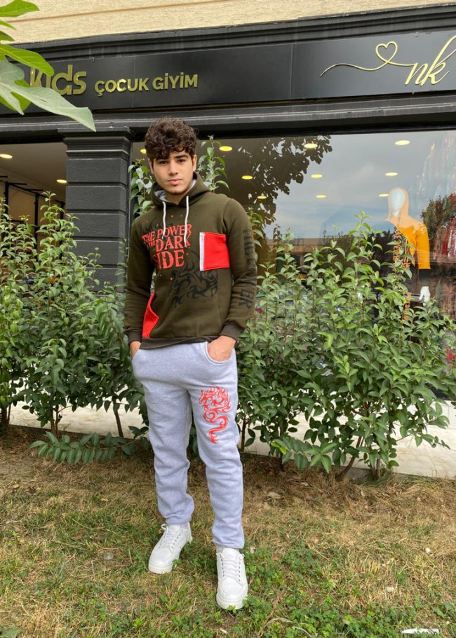 Çocuk Polar Pijama Takımı - Kod 3106 - Haki