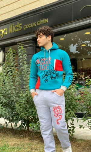 Kids Fleece Pajama Set - Code 3106 - turquoise