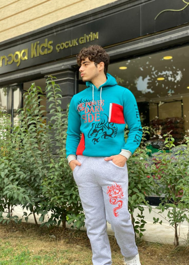 Çocuk Polar Pijama Takımı - Kod 3106 - Turkuaz
