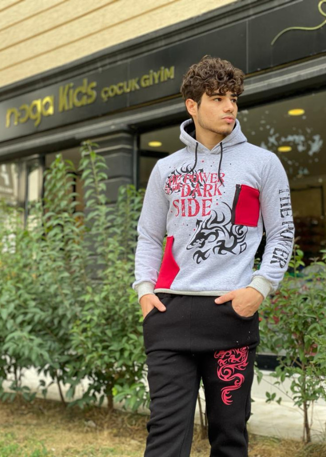 Çocuk Polar Pijama Takımı - Kod 3106 - Gri