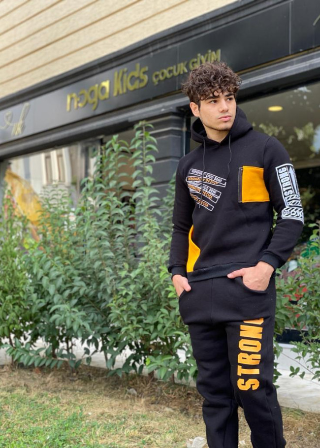 Çocuk Polar Pijama Takımı - Kod 3105 - Sarı