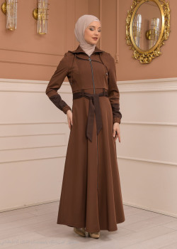 مانطو نسائي صيفي طويل برادا - كود 1234 - بني