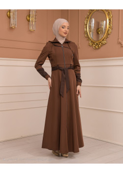 مانطو نسائي صيفي طويل برادا - كود 1234 - بني
