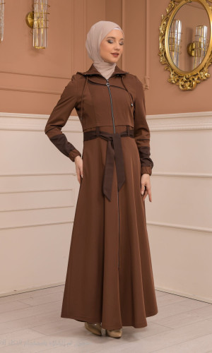 مانطو نسائي صيفي طويل برادا - كود 1234 - بني