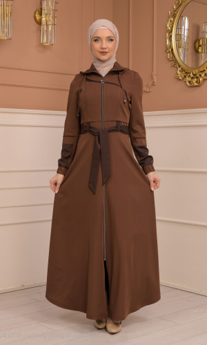 مانطو نسائي صيفي طويل برادا - كود 1234 - بني