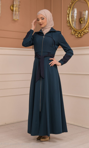 مانطو نسائي صيفي طويل برادا - كود 1234 - تركواز