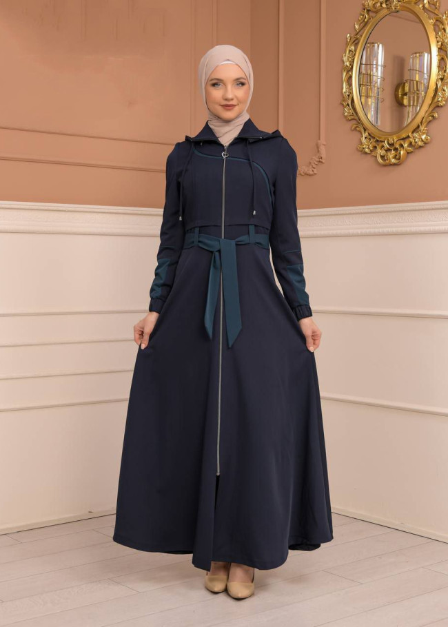 Womens Summer Long Coat Prada - Code 1234 - deep blue