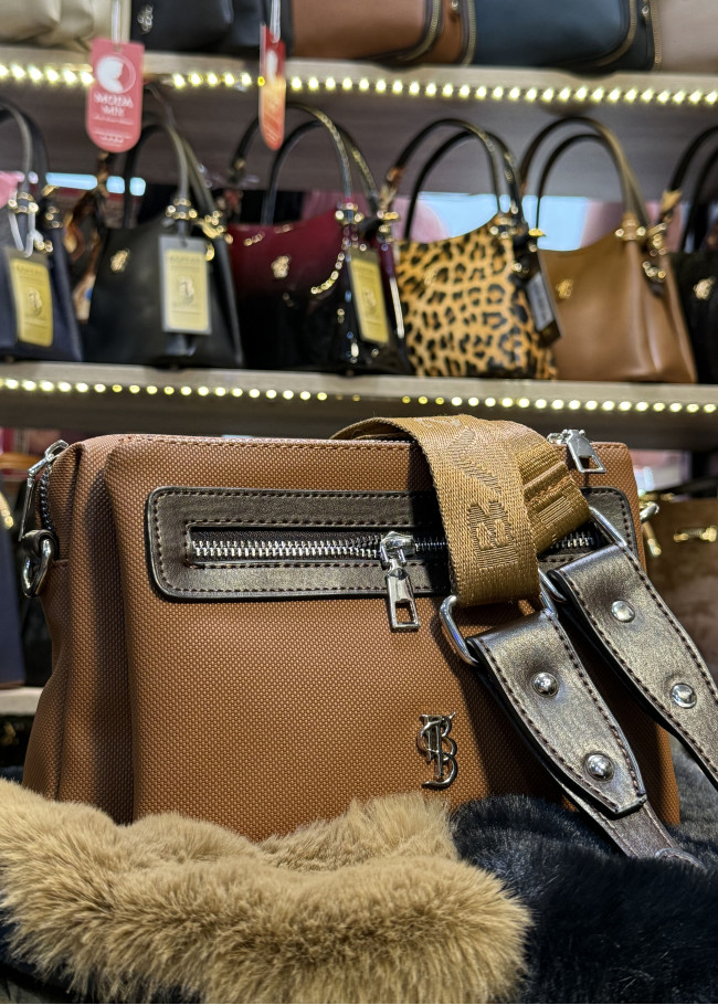 Luxury Leather Womens Handbag - Code 986 - tan