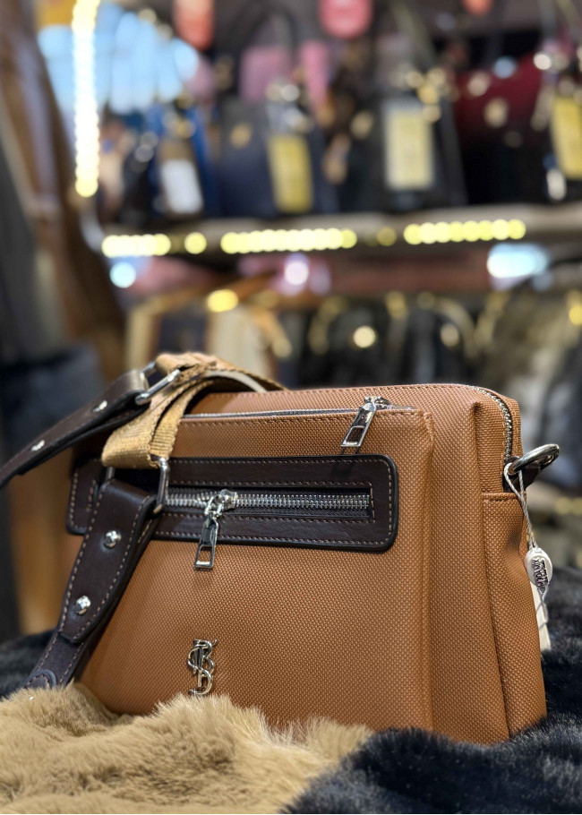 Luxury Leather Womens Handbag - Code 986 - tan