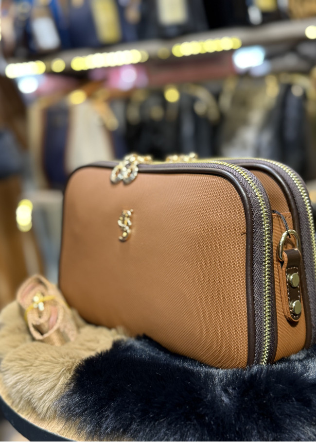 Luxury Leather Womens Handbag - Code 985 - tan
