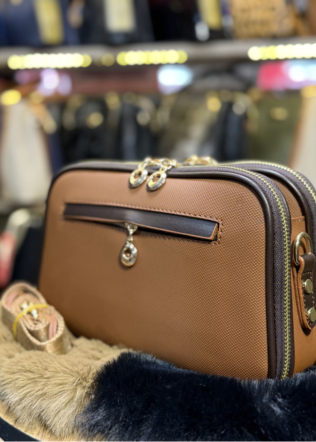Luxury Leather Womens Handbag - Code 985 - tan