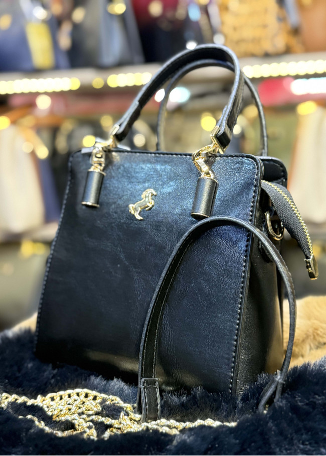 Luxury Leather Womens Handbag - Code 936 - black