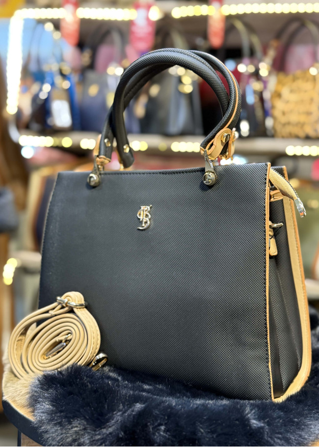 Modern Design Luxury Leather Womens Handbag - Code 981 - crem