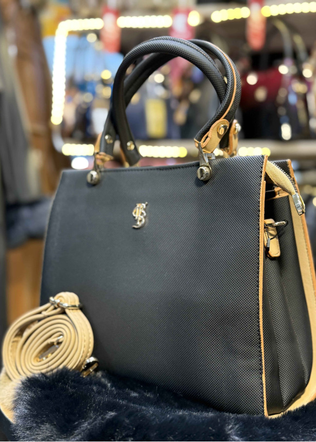 Modern Design Luxury Leather Womens Handbag - Code 981 - crem