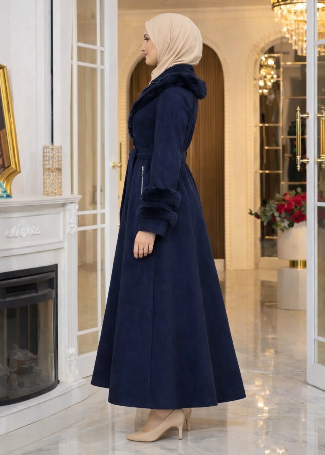 1390 مانطو شاموا كم فروتين - كحلي