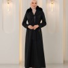1393 مانطو جوخ ياقة مدورة - اسود