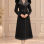 Midi Wool Trench Coat with Fur Collar and Belt 1397  - Anthracite