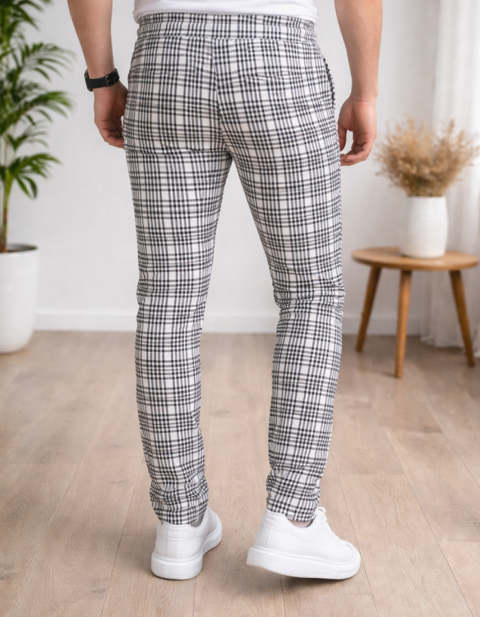 Formal - Sport - Checkered Pants | Code: 2004 - white