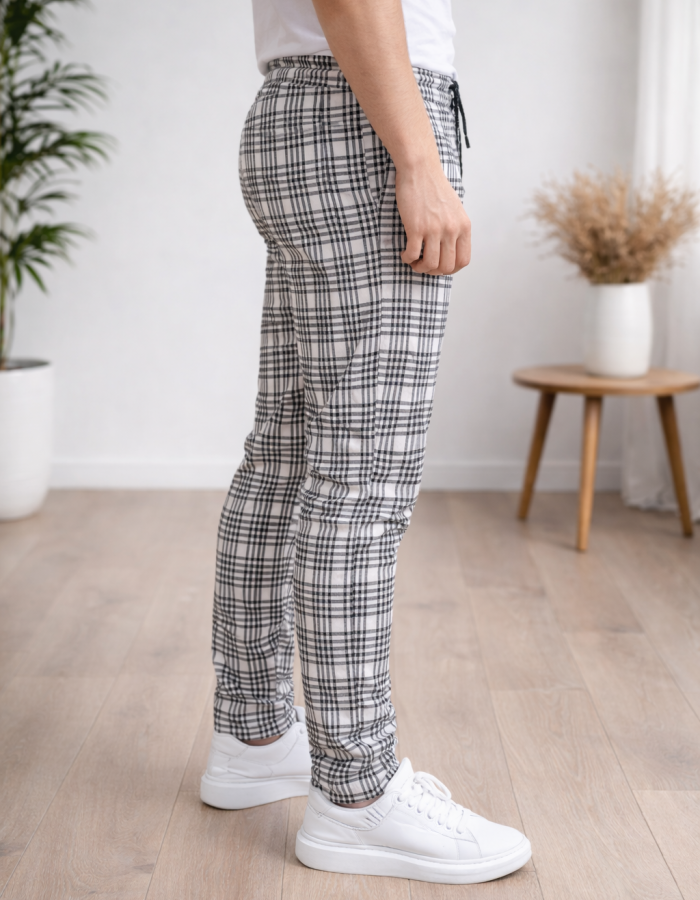 Formal - Sport - Checkered Pants | Code: 2004 - white