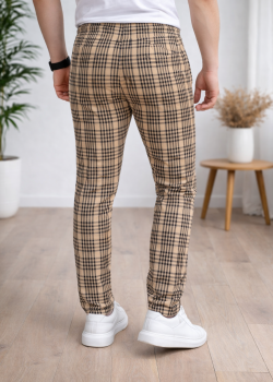 بنطلون رجالي كارو قصة سليم فت 2004 - عسلي