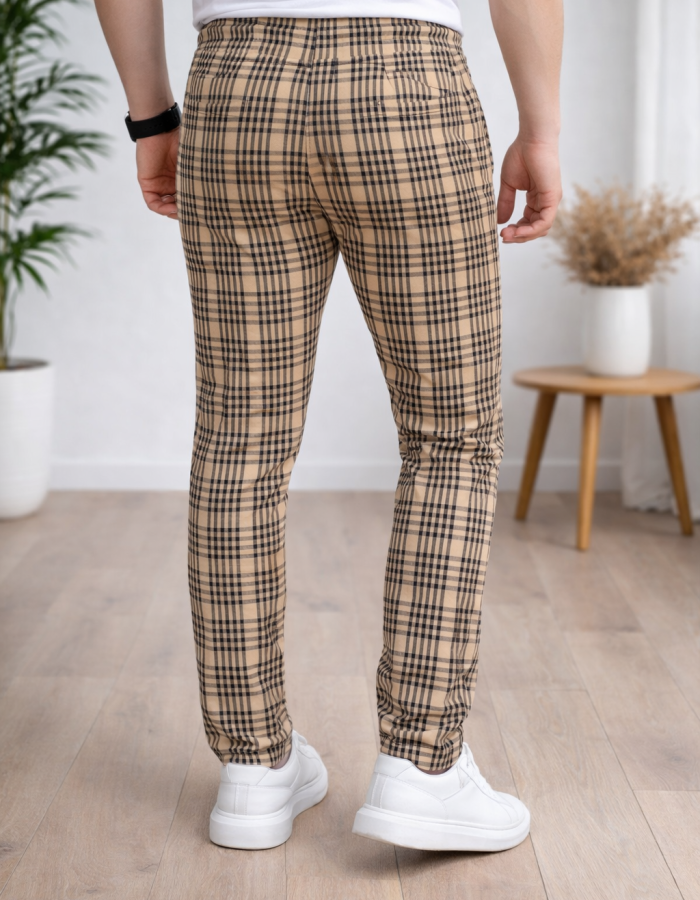 Formal - Sport - Checkered Pants | Code: 2004 - tan